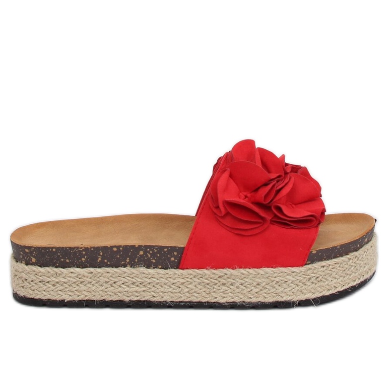 Klapki espadryle czerwone N-35 Red