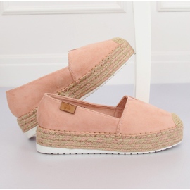 Espadryle na wysokiej podeszwie różowe BL267 Pink II-GAT