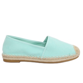 Espadryle damskie miętowe 4855 LT.BLUE zielone