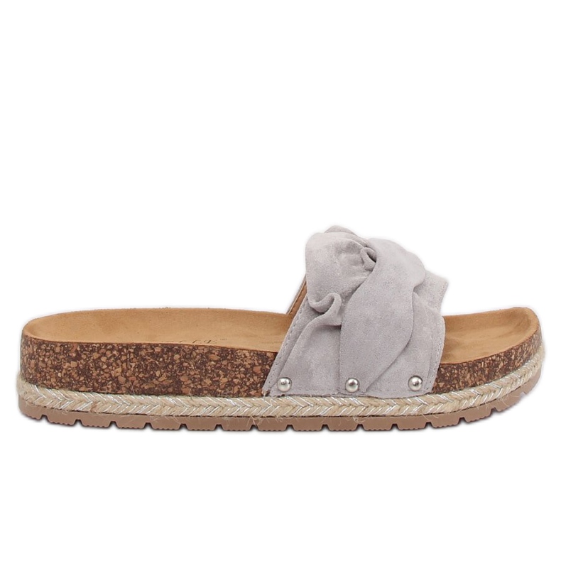 Klapki espadryle szare BJS-002 Grey wielokolorowe