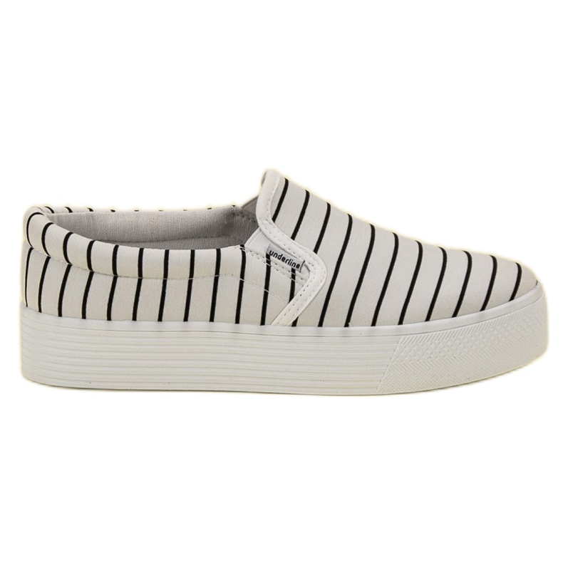 SHELOVET Białe Slipony W Paski