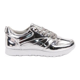 SHELOVET Lakierowane Buty Sportowe szare