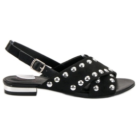 Kylie Czarne Sandały Zapinane Na Sprzączkę