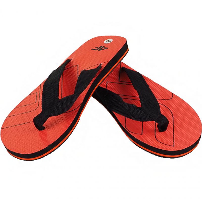 Klapki 4F M H4L19 KLM003 70S pomarańczowe czarne