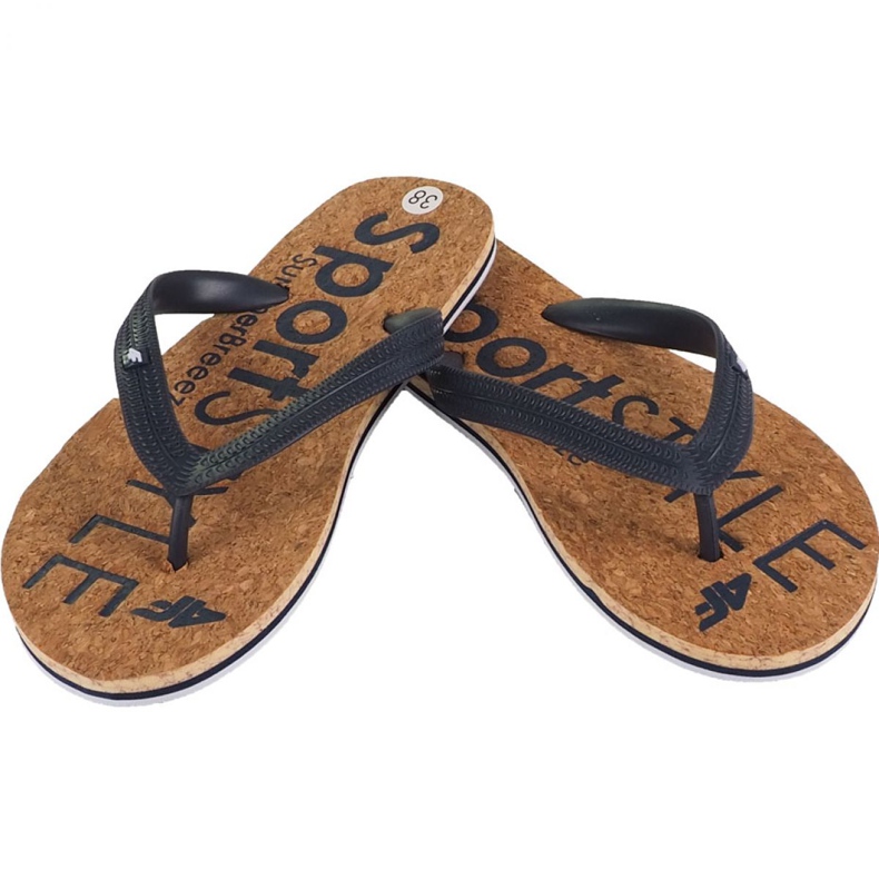 Klapki 4f W H4L19-KLD002 30S ciemny granat brązowe granatowe