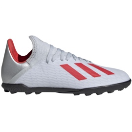 Buty piłkarskie adidas X 19.3 Tf Jr F35358 białe białe