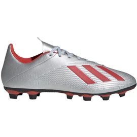 Buty piłkarskie adidas X 19.4 FxG M F35379 srebrny wielokolorowe