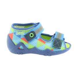 Kapcie niebieskie zielone Befado 250P059 pomarańczowe