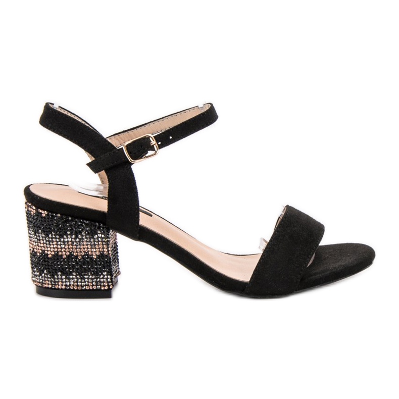 SDS Sandałki Na Słupku czarne