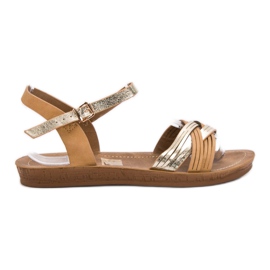SHELOVET Wygodne Sandały brązowe