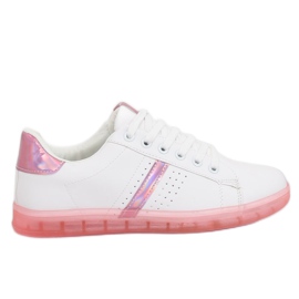Trampki damskie biało-różowe 2B9XX923 WHITE/ROSERED białe