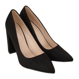 Czółenka na słupku czarne 4008 Black