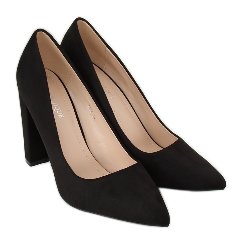 Czółenka na słupku czarne 4008 Black