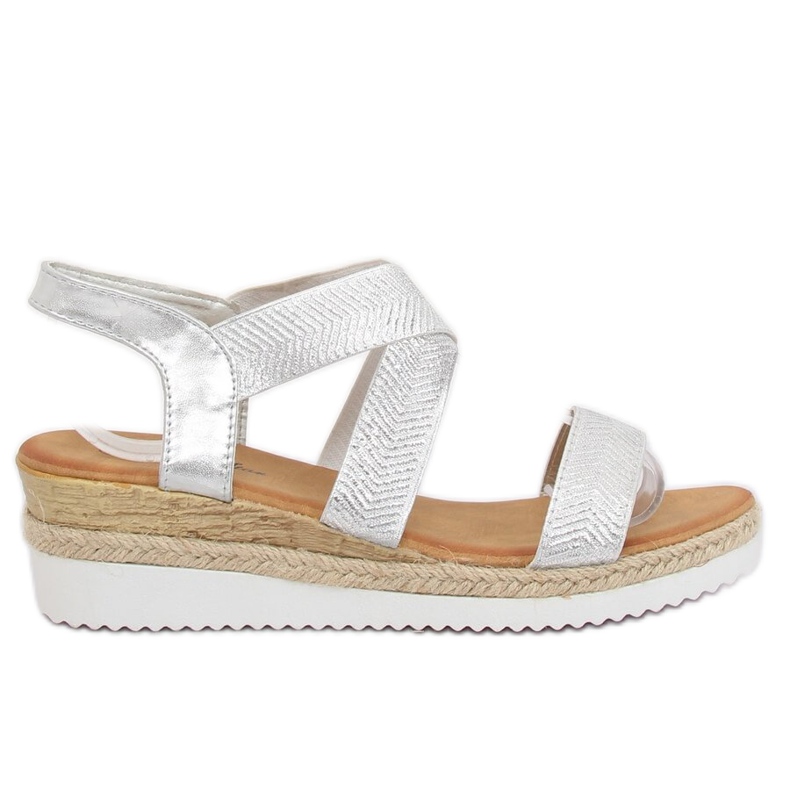 Sandałki damskie srebrne S81 Silver szare