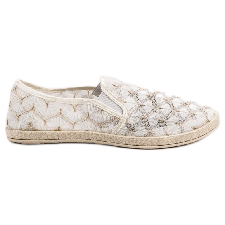 Koronkowe Slipony VICES białe