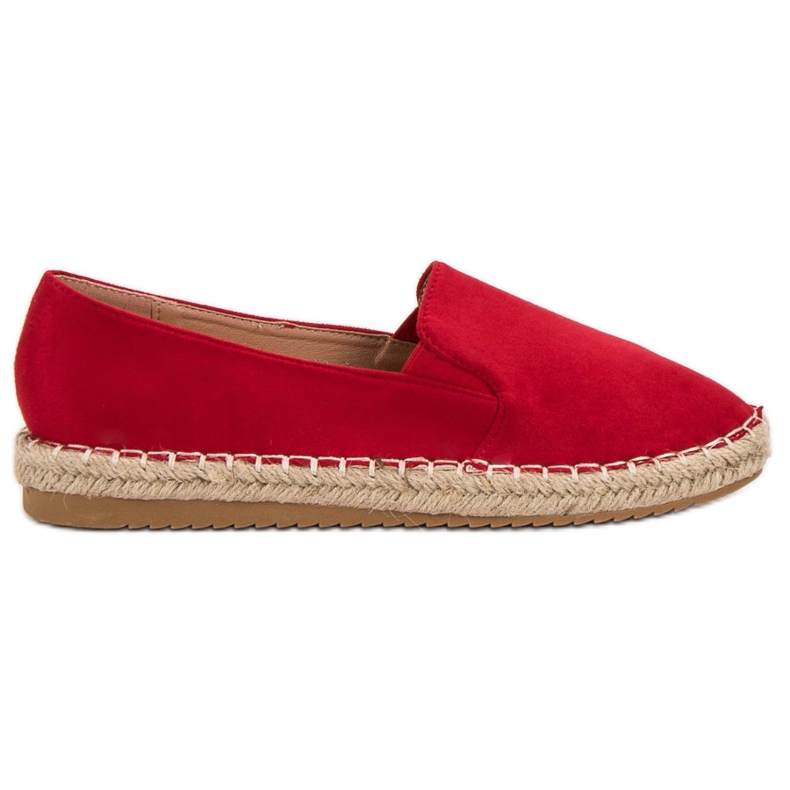Primavera Zamszowe Espadryle czerwone