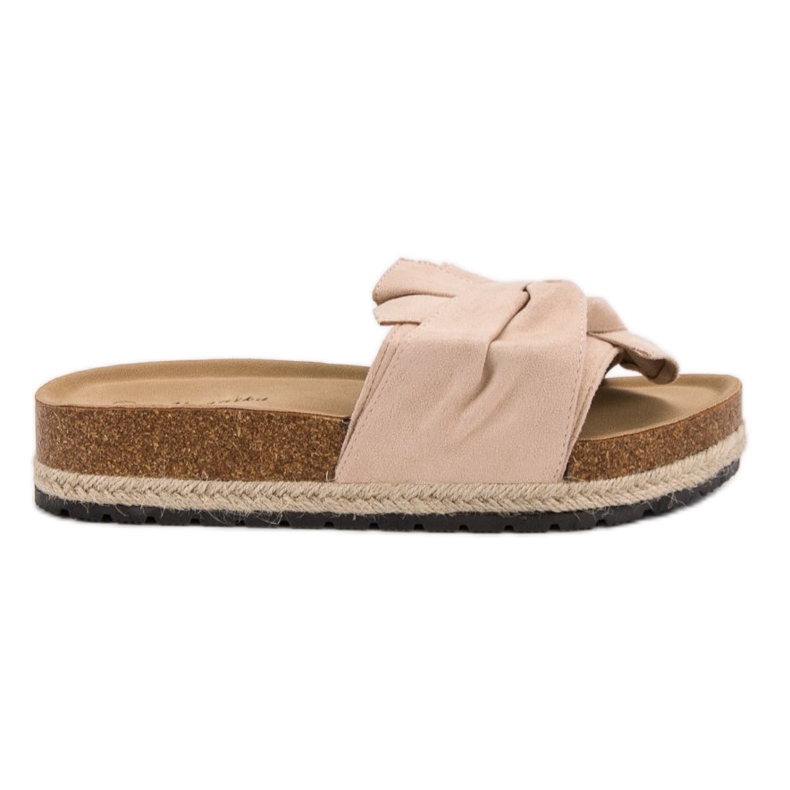 Mannika Klapki Na Platformie brązowe