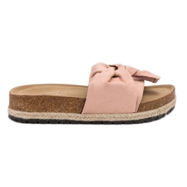 Mannika Klapki Na Platformie różowe