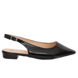 Baleriny z odkrytą piętą czarne LL-178 Black