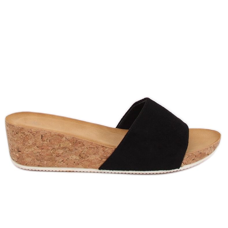 Klapki na koturnie czarne G233 Black