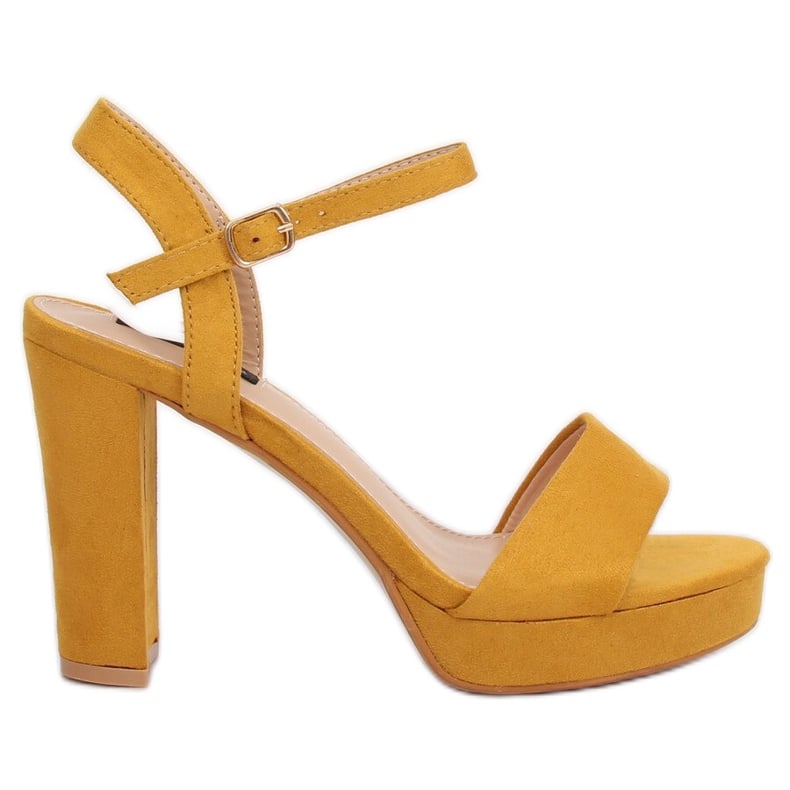 Sandałki na platformie żółte HJ101 Yellow