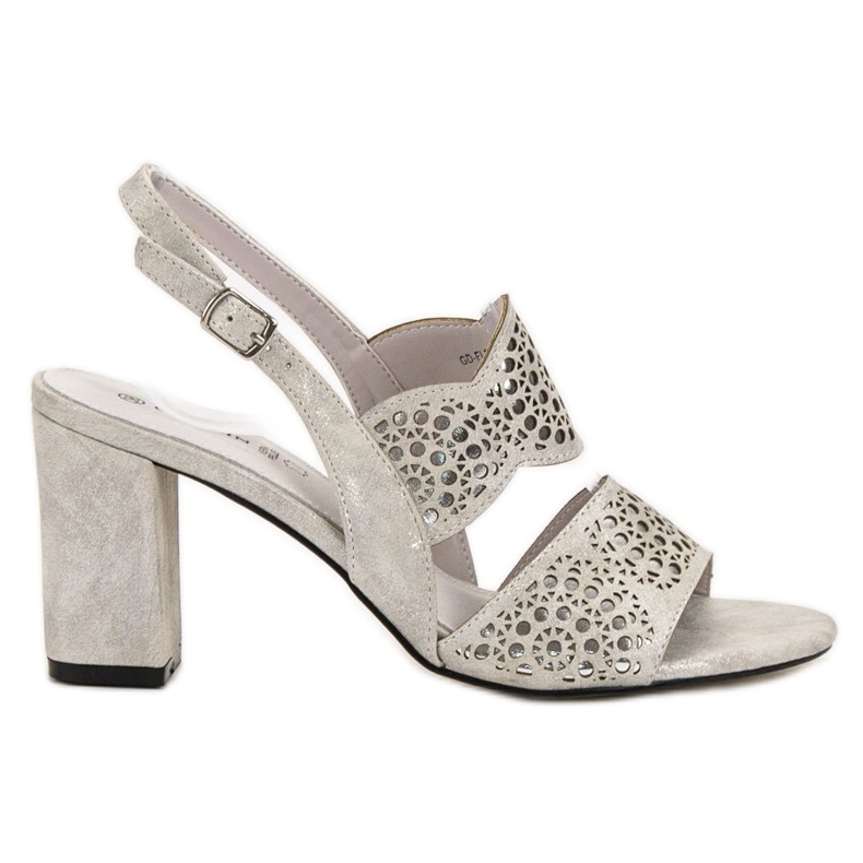 Goodin Srebrne Sandałki Na Słupku szare
