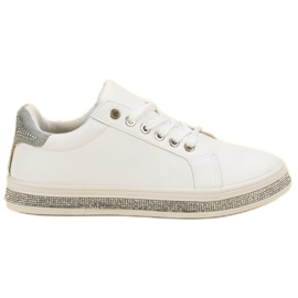 SDS Buty Sportowe Z Cyrkoniami białe