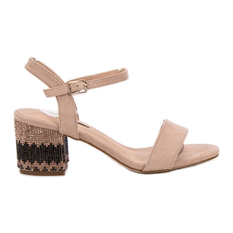 SDS Sandałki Na Słupku brązowe