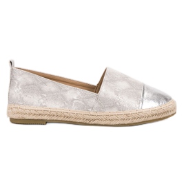 Bestelle Srebrne Espadryle Animal Print szare