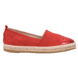 Forever Folie Zamszowe Espadryle czerwone