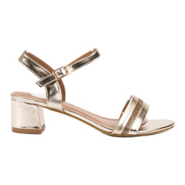 SHELOVET Stylowe Złote Sandałki złoty