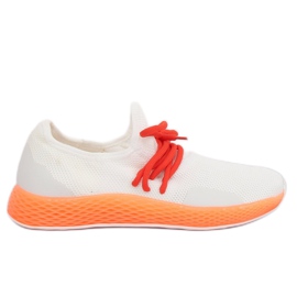 Buty sportowe biało-pomarańczowe B-6851 Orange białe