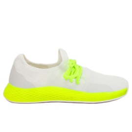 Buty sportowe biało-żółte B-6851 Yellow białe