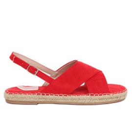 Sandałki espadryle czerwone YJ-2M12 Red