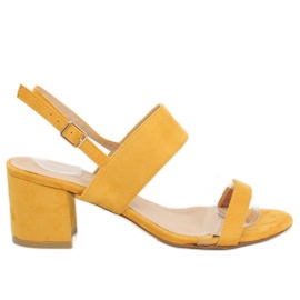 Sandałki na obcasie żółte 660-1/SA-2 Yellow