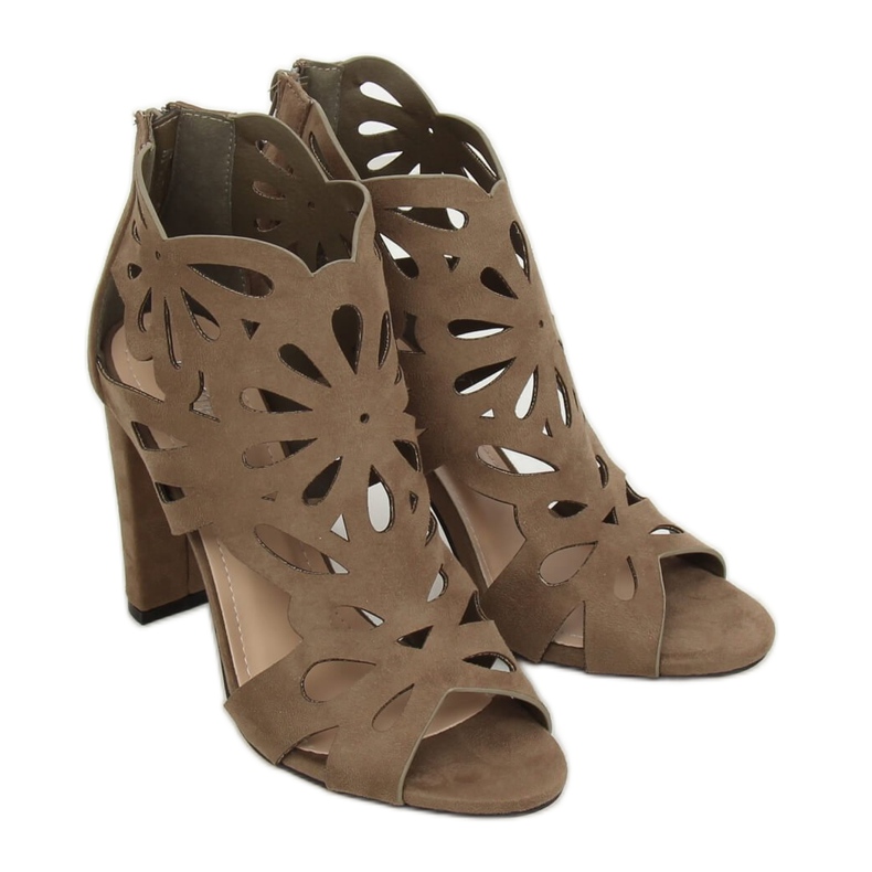 Botki ażurowe zielone AT-0657-L Green wielokolorowe