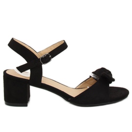 Sandałki na obcasie czarne FH-3M22 Black