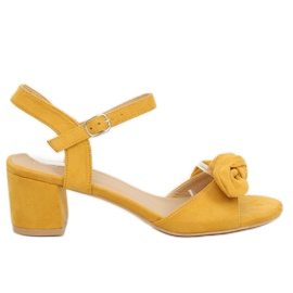 Sandałki na obcasie żółte FH-3M22 Yellow
