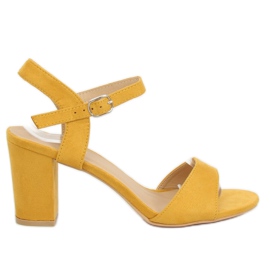 Sandałki na słupku żółte FH-3M25 Yellow