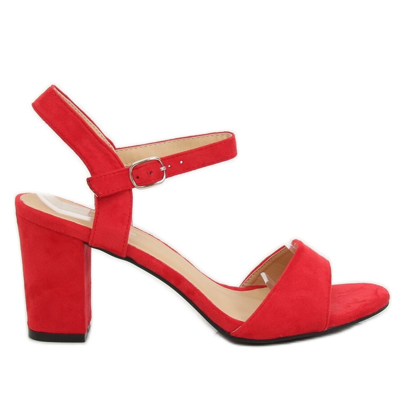 Sandałki na słupku czerwone FH-3M25 Red