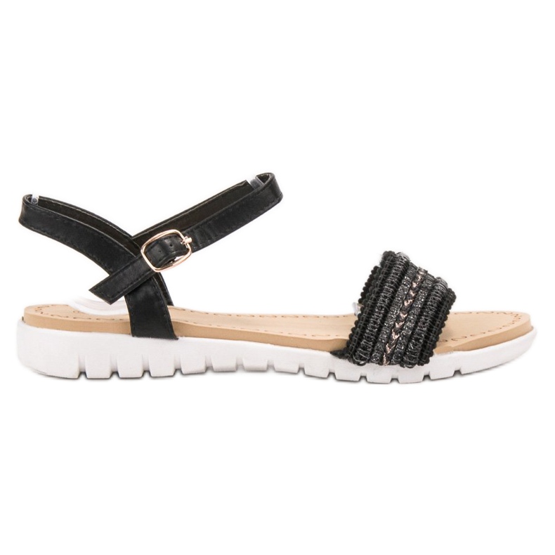 Yes Mile Sandały Zapinane Sprzączką czarne