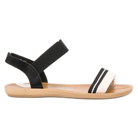 SHELOVET Płaskie Sandałki Z Gumką czarne