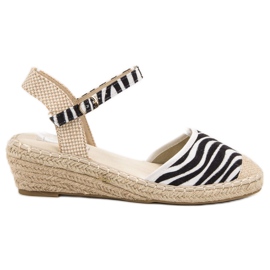 Best Shoes Espadryle Na Koturnie białe brązowe czarne wielokolorowe