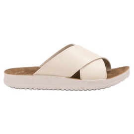 SHELOVET Klapki Z Eko Skóry brązowe