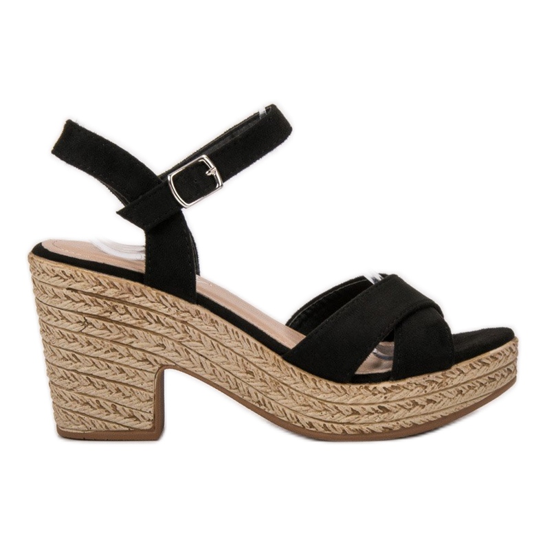 Queentina Sandały Na Słupku czarne