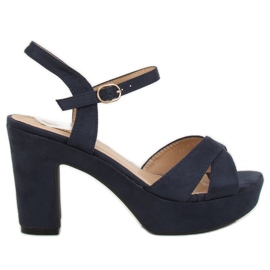 Sandałki na platformie granatowe JC15017 DK.BLUE