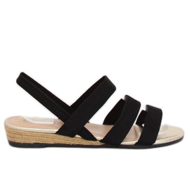 Sandałki espadryle czarne SM007 Black