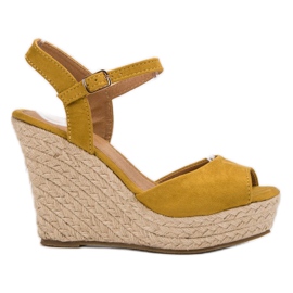 JESSY ROSS Musztardowe Sandałki żółte