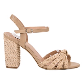 Plecione Sandałki VICES brązowe