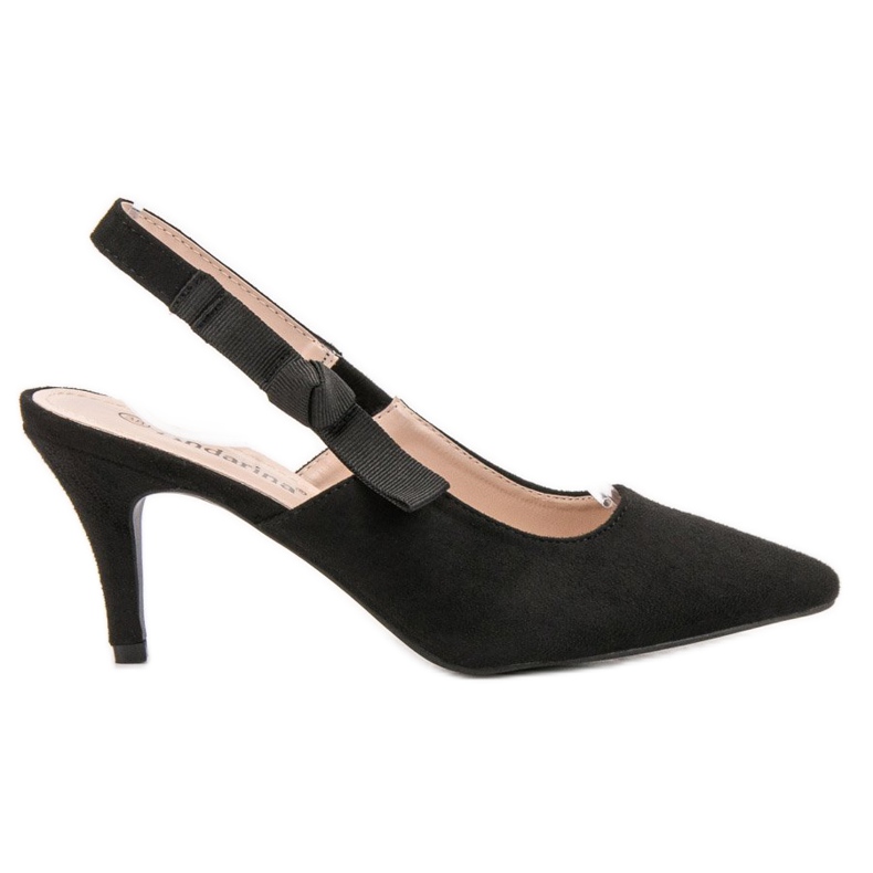 SHELOVET Czółenka Z Odkrytą Piętą czarne